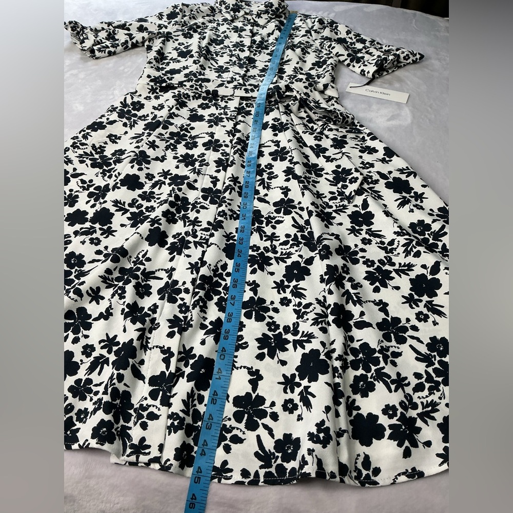 Calvin Klein Black and White Floral Dress NWT SIZE 6 - Picture 12 of 15
